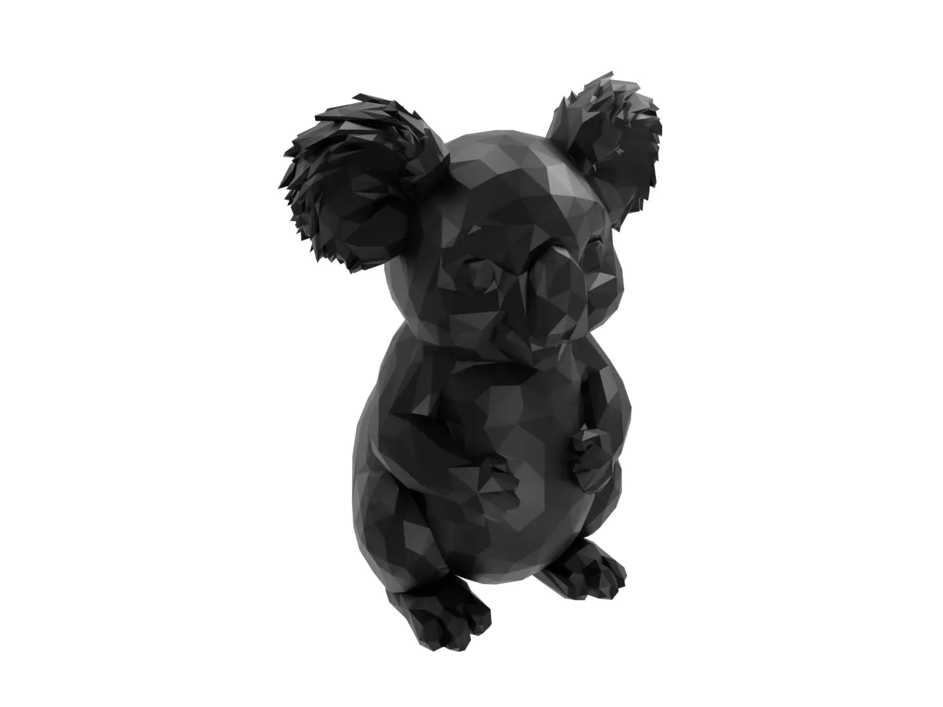 Koala Animal Low Poly 3D print model_0