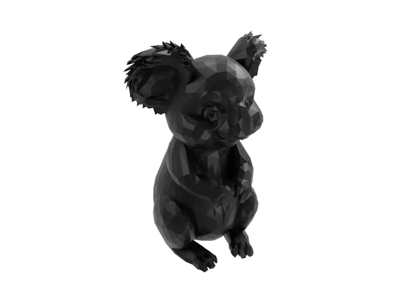 Koala Animal Low Poly 3D print model_0
