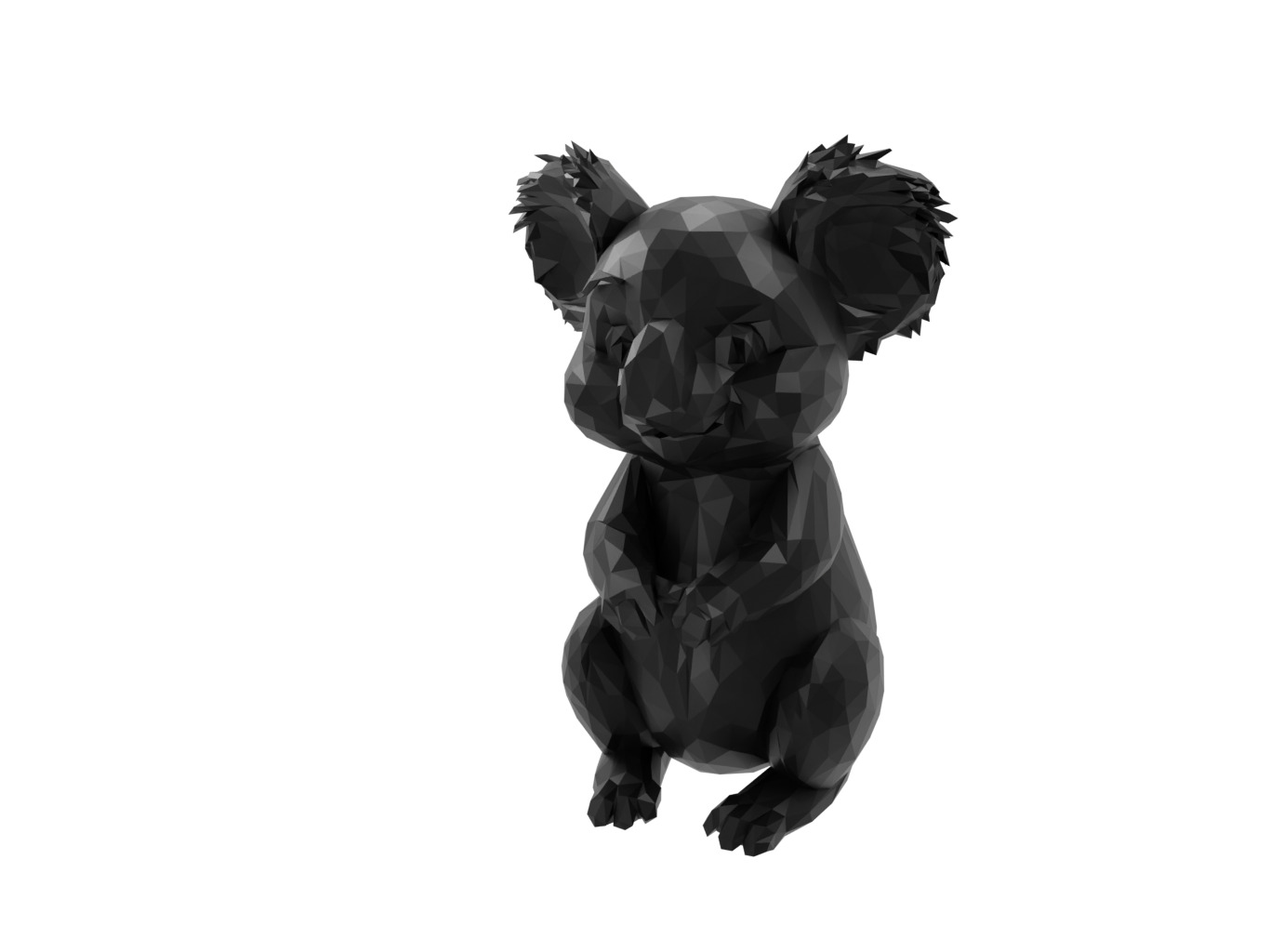 Koala Animal Low Poly 3D print model_1