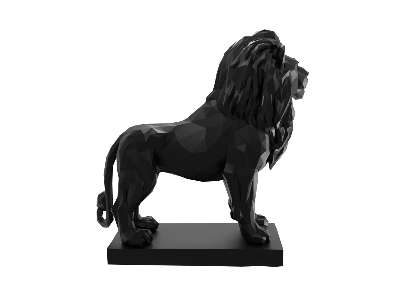 Lion Animal Low Poly 3D print model_2