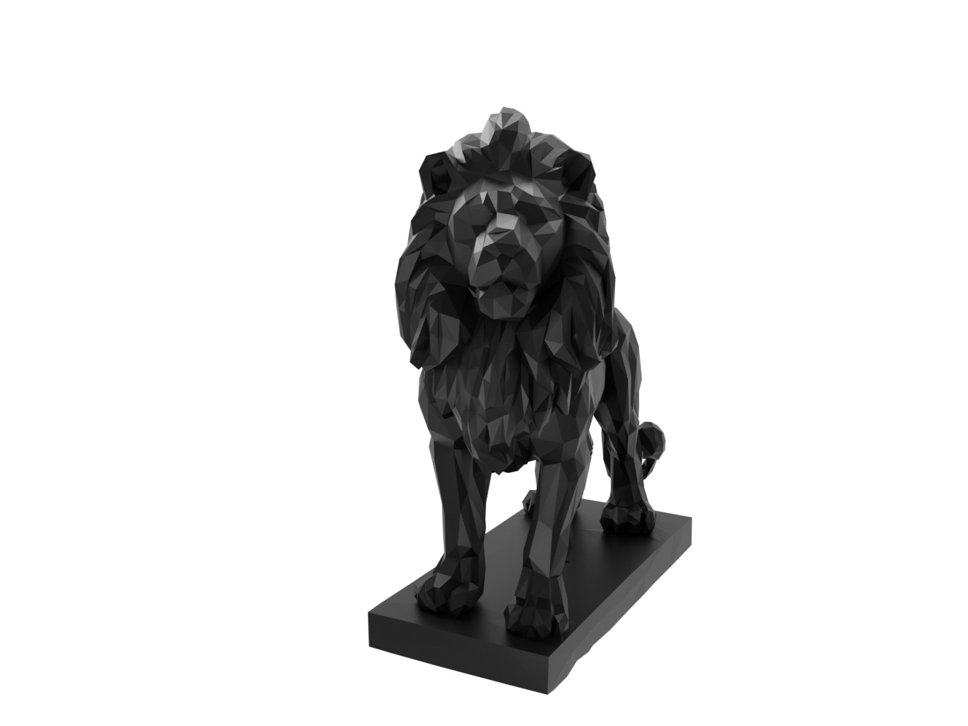 Lion Animal Low Poly 3D print model_1