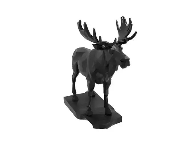 Moose Animal Low Poly