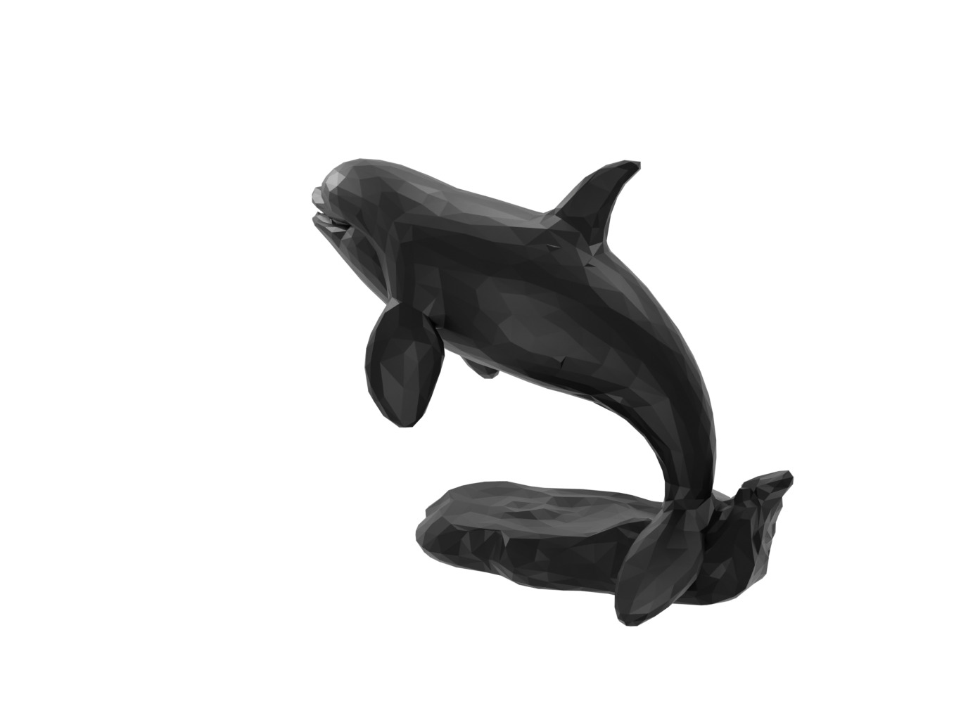 Orca Animal Low Poly 3D print model_1