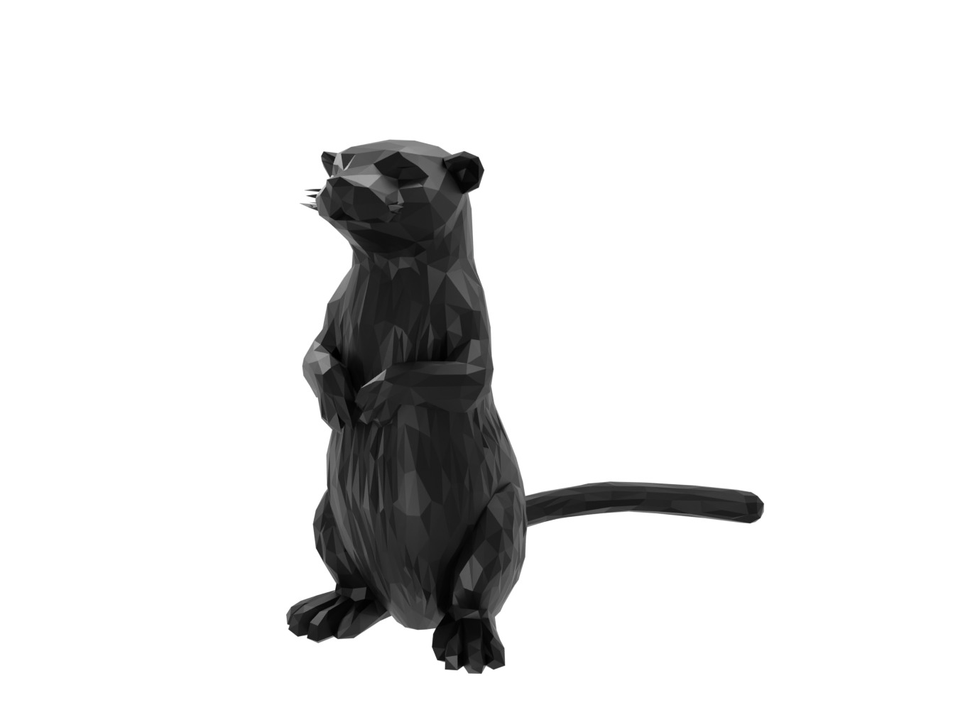 Otter Animal Low Poly 3D print model_1