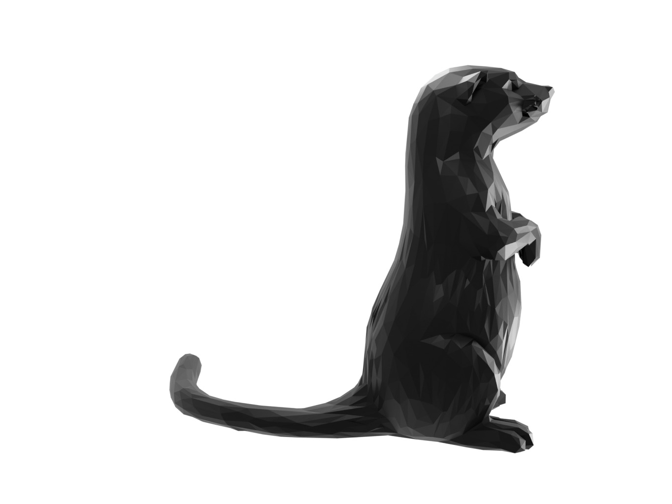 Otter Animal Low Poly 3D print model_2