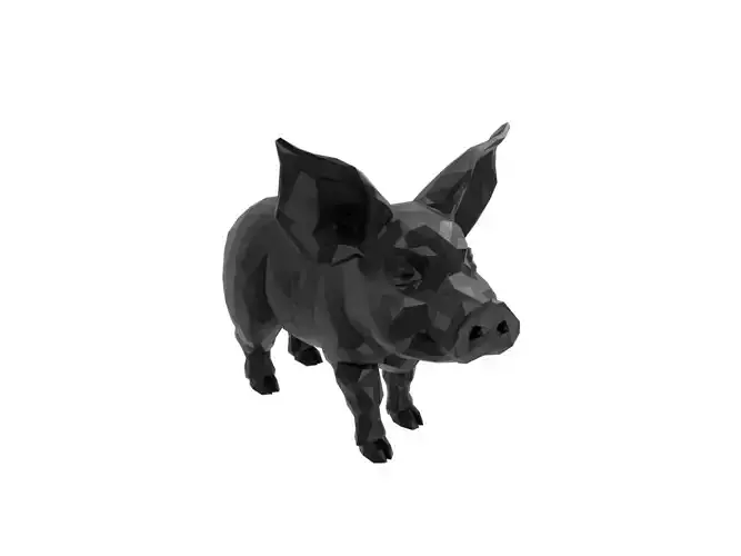 Pig Animal Low Poly