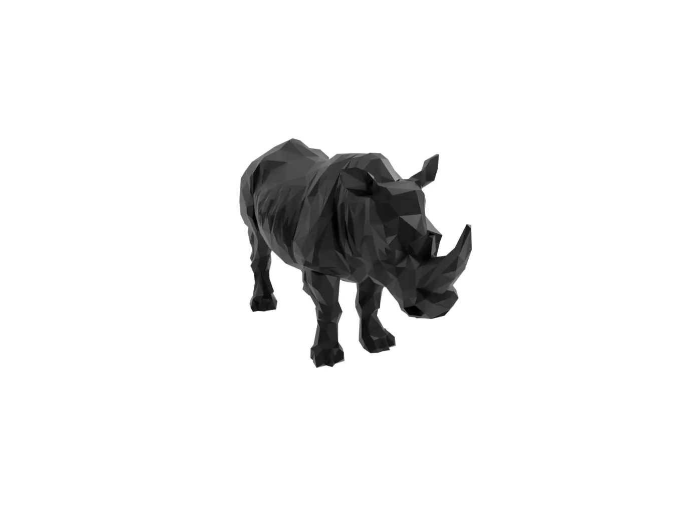 Rhinoceros Animal Low Poly 3D print model_0