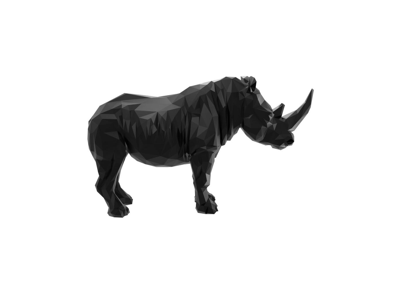 Rhinoceros Animal Low Poly 3D print model_2