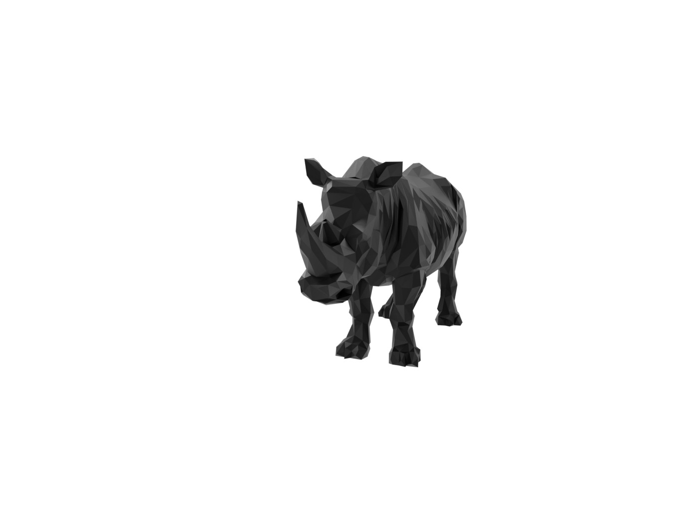 Rhinoceros Animal Low Poly 3D print model_1