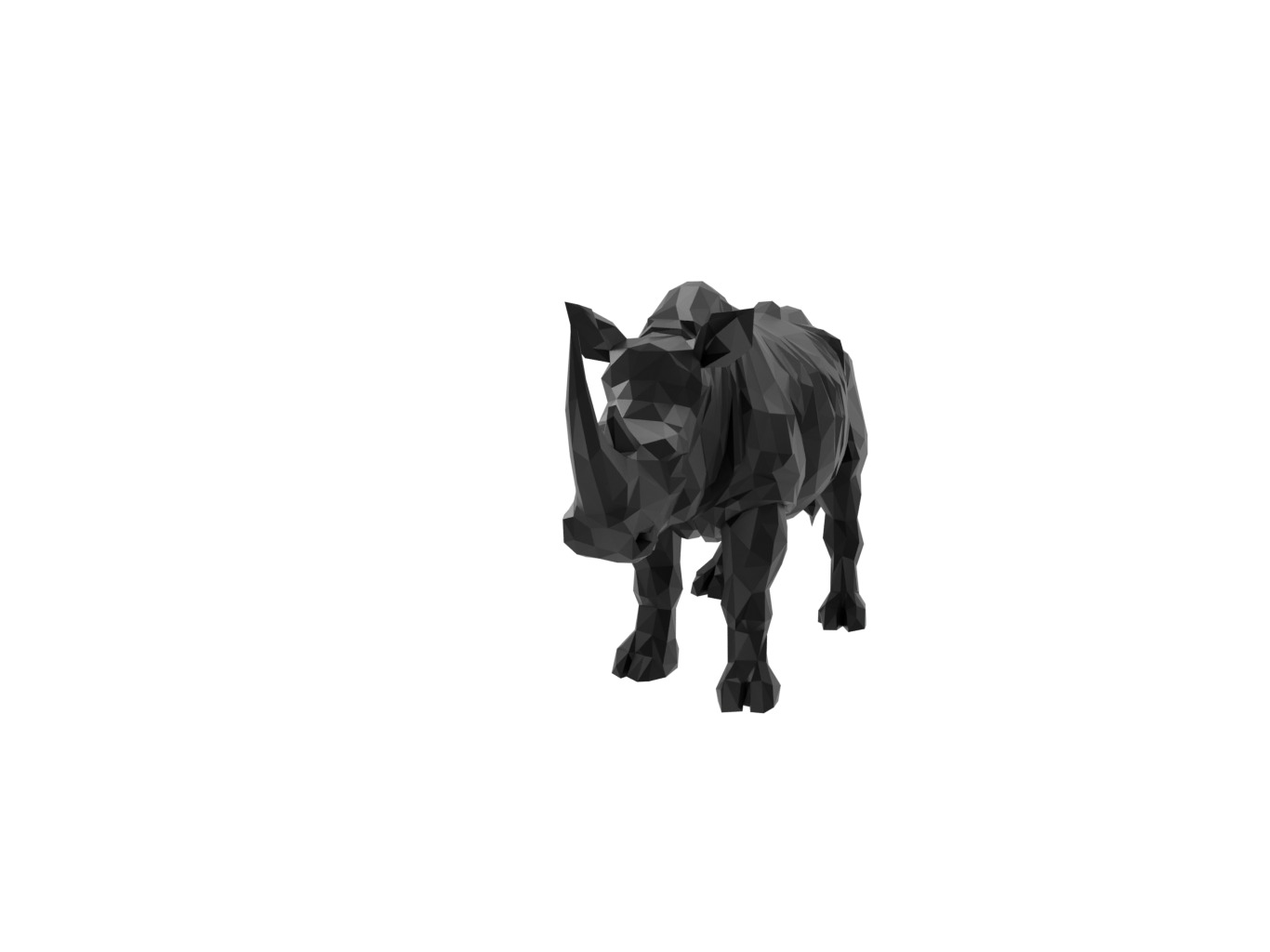 Rhinoceros Animal Low Poly 3D print model_1