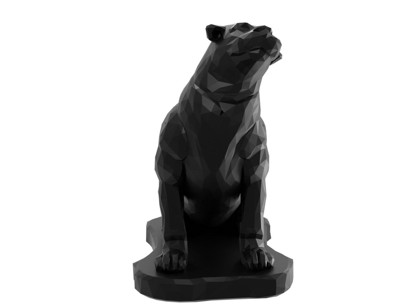 Seal Animal Low Poly 3D print model_2