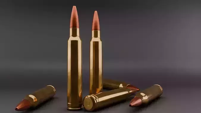 3D 7mm bullet model 