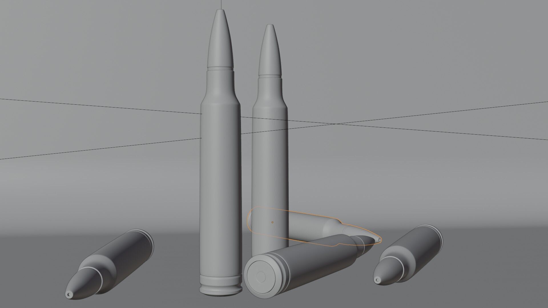 3D 7mm bullet model 3D model_3