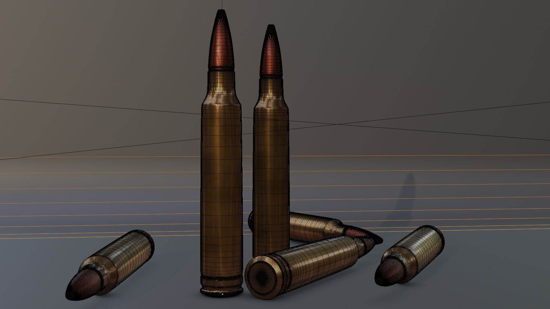 3D 7mm bullet model 3D model_4