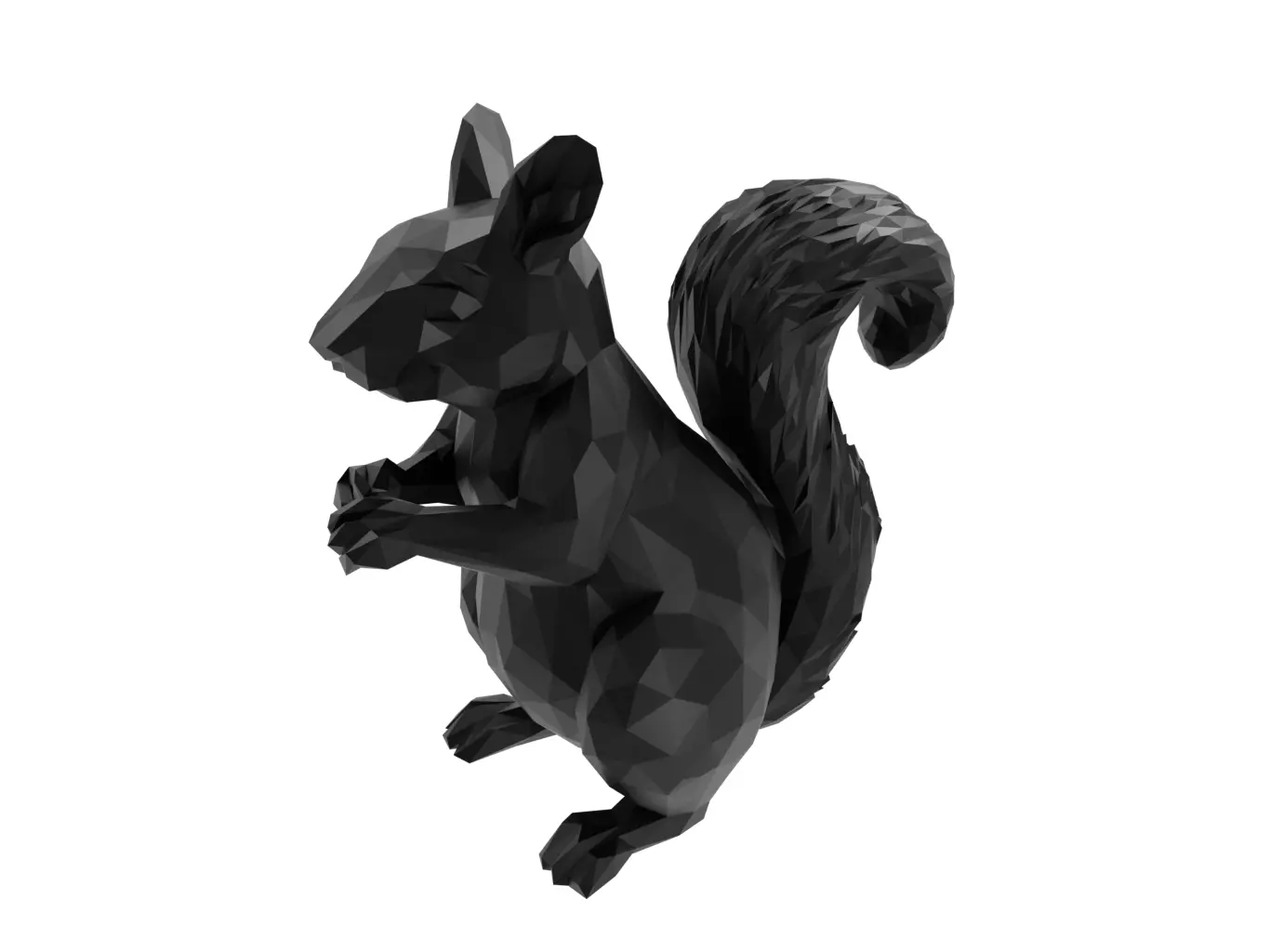 Squirrel Animal Low Poly 3D print model