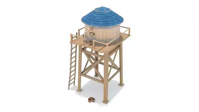 Stylized Wooden Water Tower