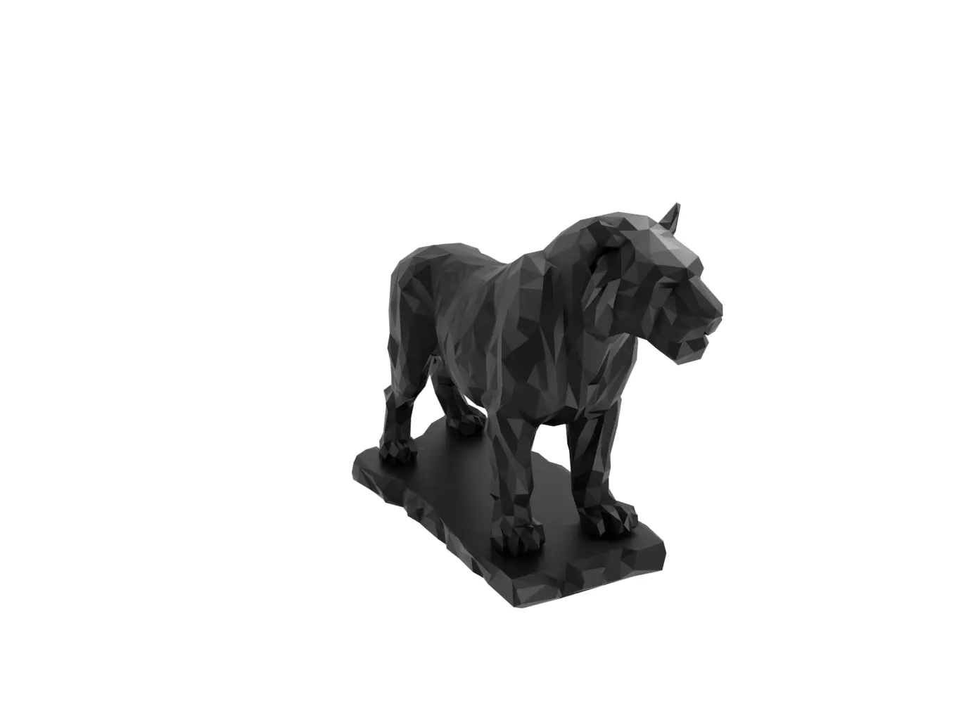 Tiger Animal Low Poly 3D print model_0