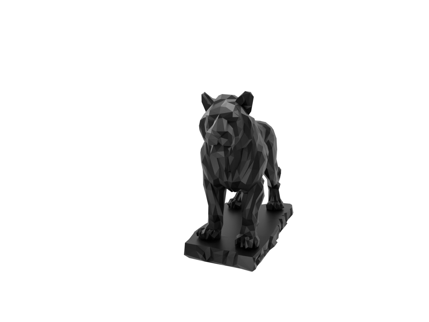 Tiger Animal Low Poly 3D print model_1
