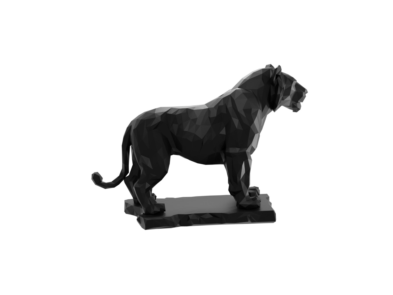 Tiger Animal Low Poly 3D print model_2