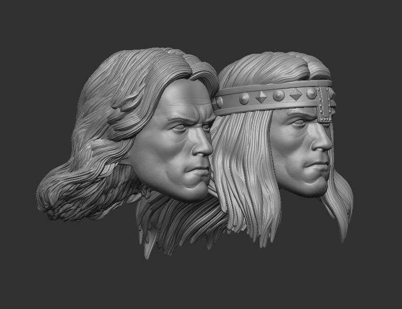 Conan the Barbarian Headsculpt for Action Figures 3D print model_1