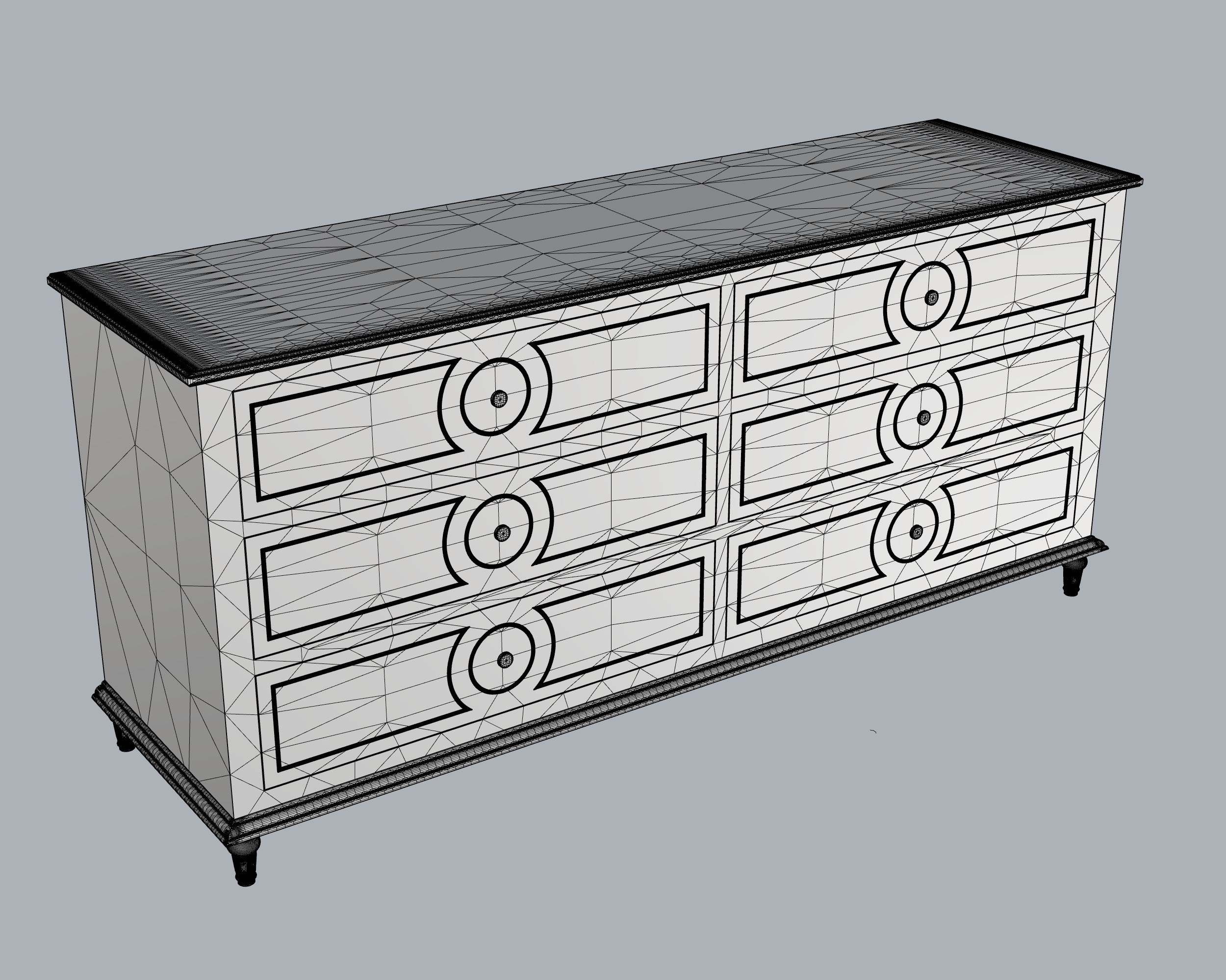 Imperial Style Dresser 3D model_3