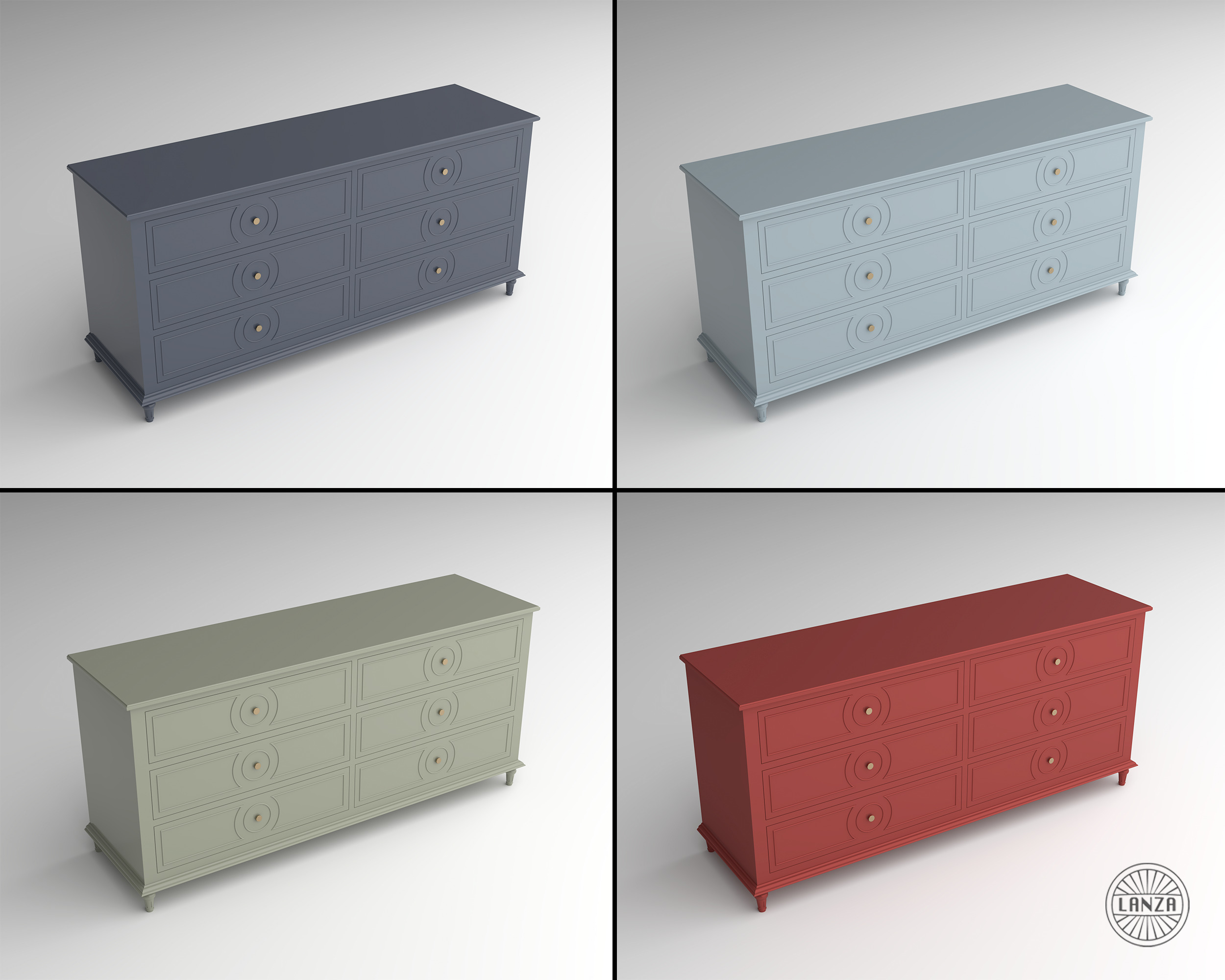 Imperial Style Dresser 3D model_2