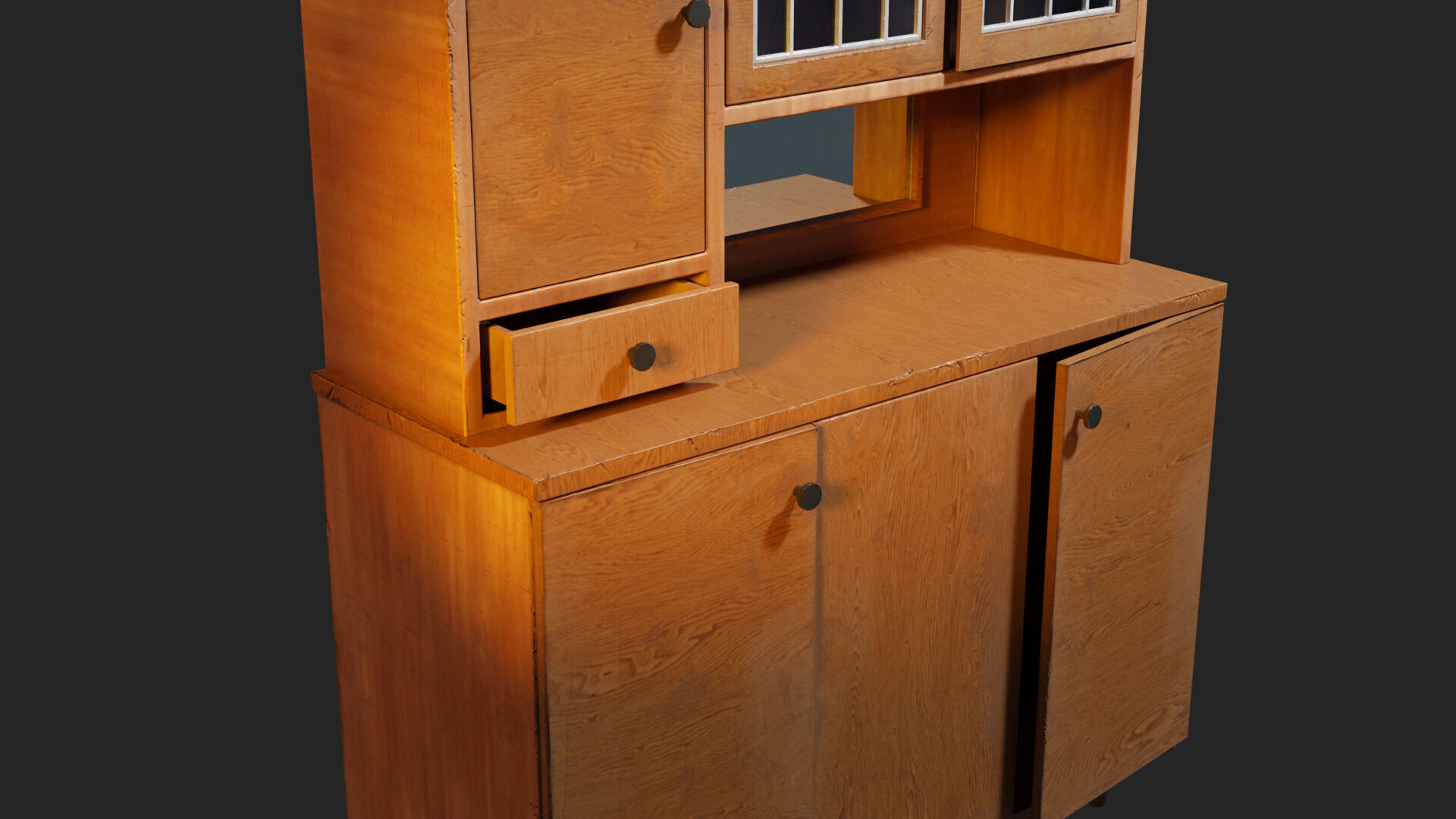 Soviet Vintage Kitchen Cabinet Low-poly 3D model_2