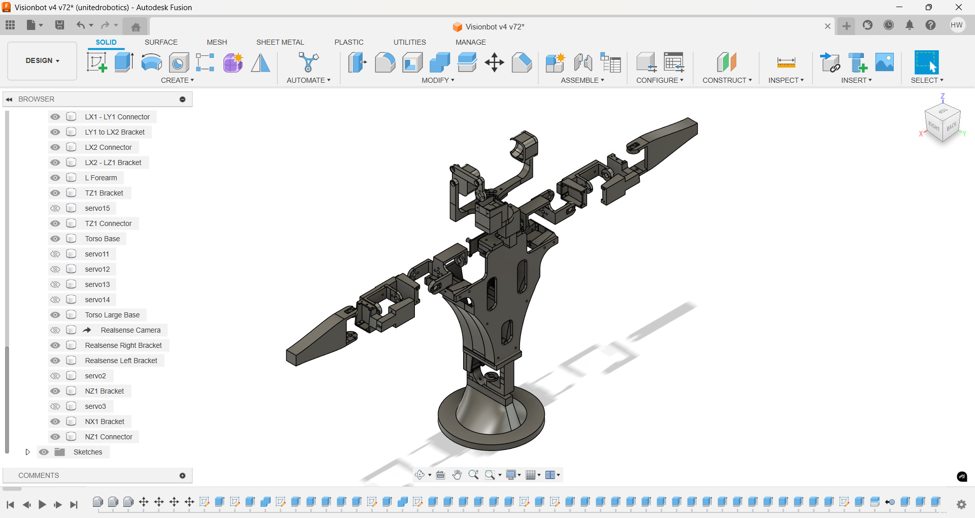 Humanoid Robot modular with Head Arms Rotating Torso 3D print model_6
