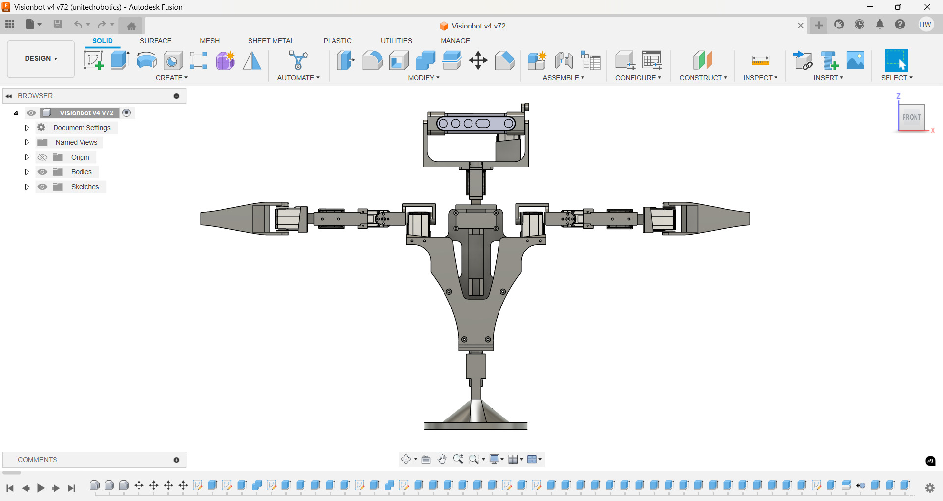 Humanoid Robot modular with Head Arms Rotating Torso 3D print model_3