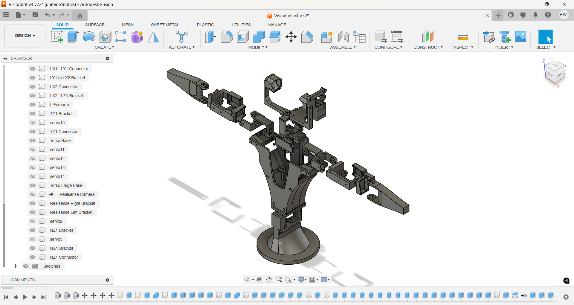 Humanoid Robot modular with Head Arms Rotating Torso 3D print model_5