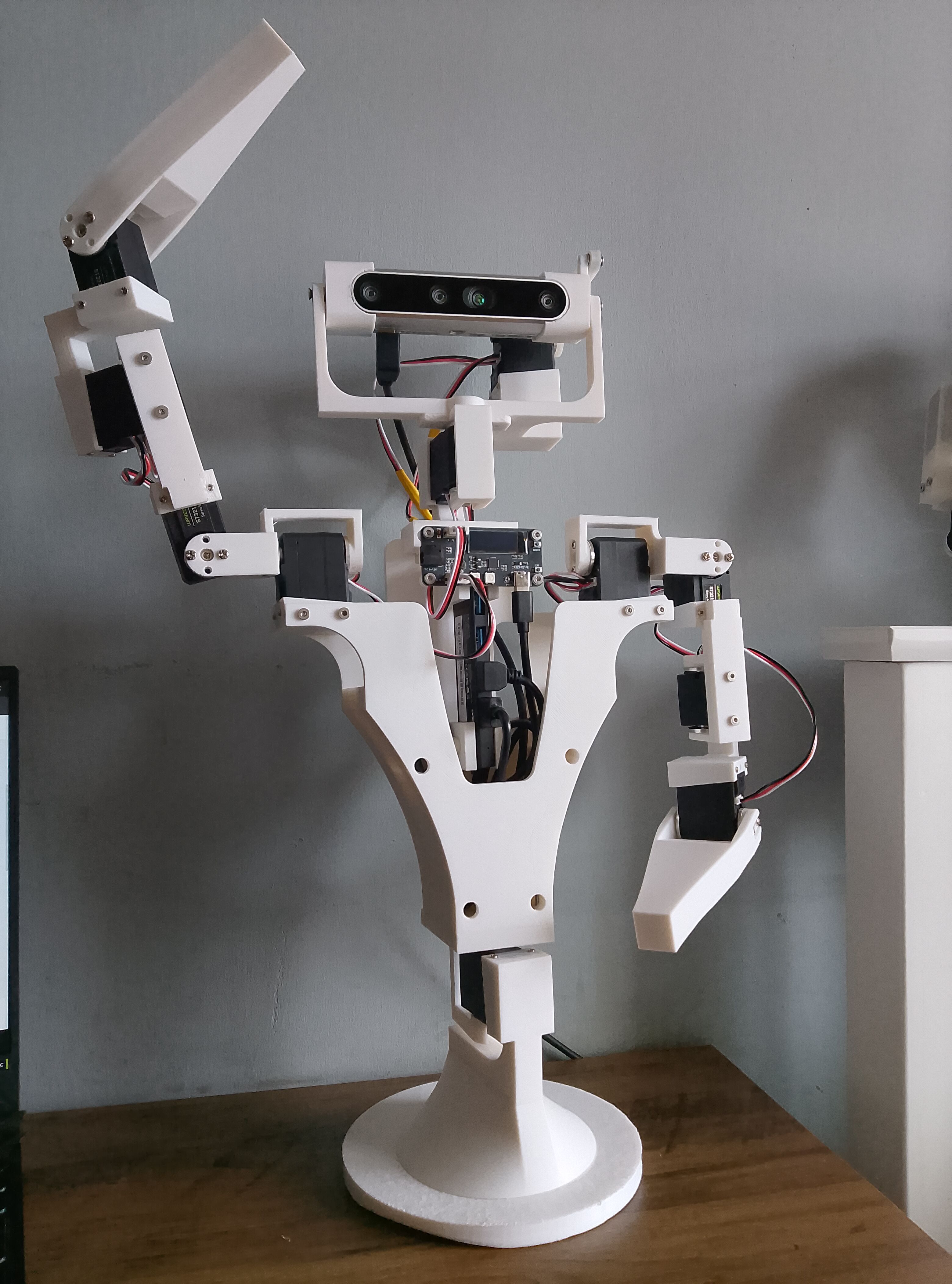Humanoid Robot modular with Head Arms Rotating Torso 3D print model_2