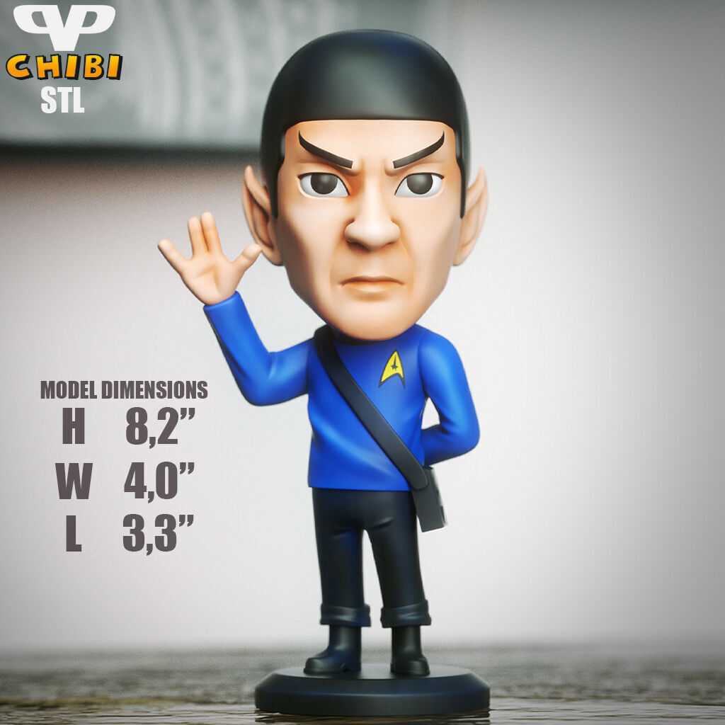 Star Trek Spock Chibi STL for 3D Printing ChibiSTL 3DXM 3D print model_5