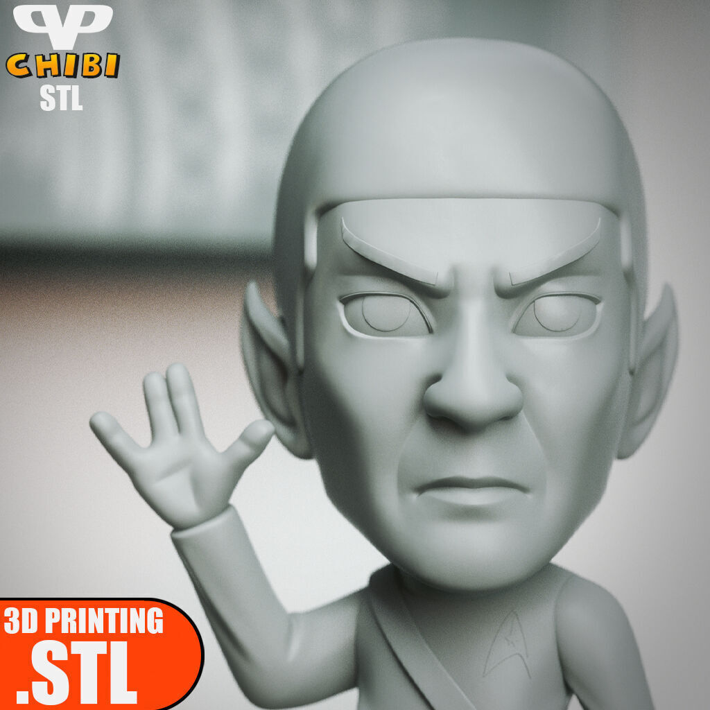 Star Trek Spock Chibi STL for 3D Printing ChibiSTL 3DXM 3D print model_4