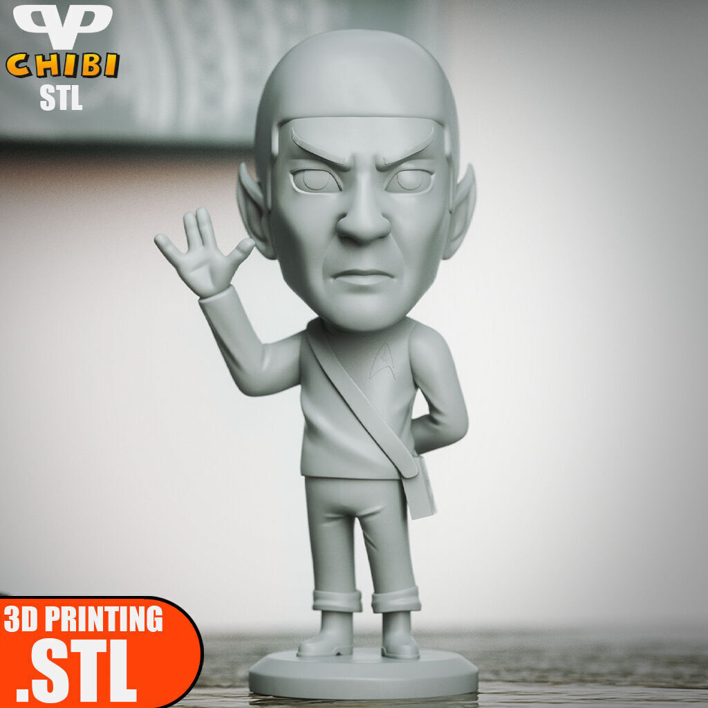Star Trek Spock Chibi STL for 3D Printing ChibiSTL 3DXM 3D print model_3