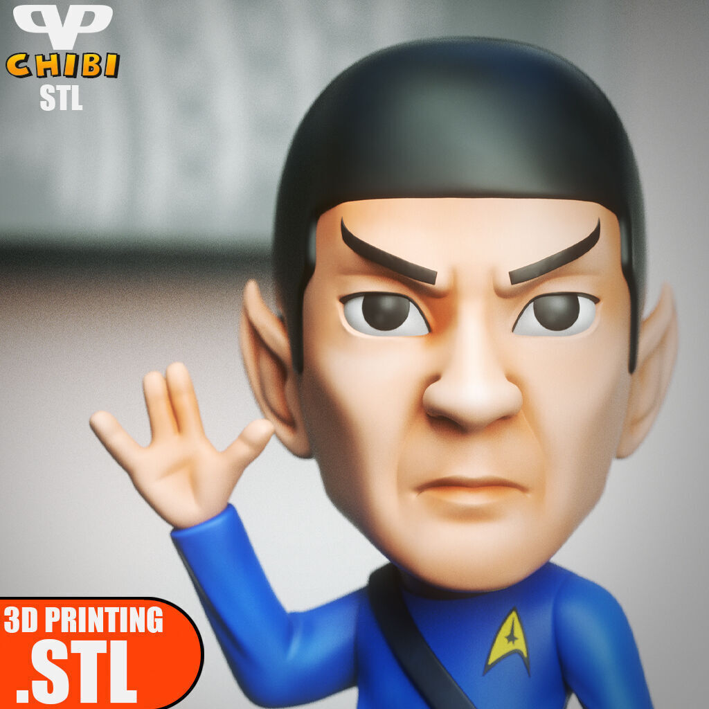 Star Trek Spock Chibi STL for 3D Printing ChibiSTL 3DXM 3D print model_1