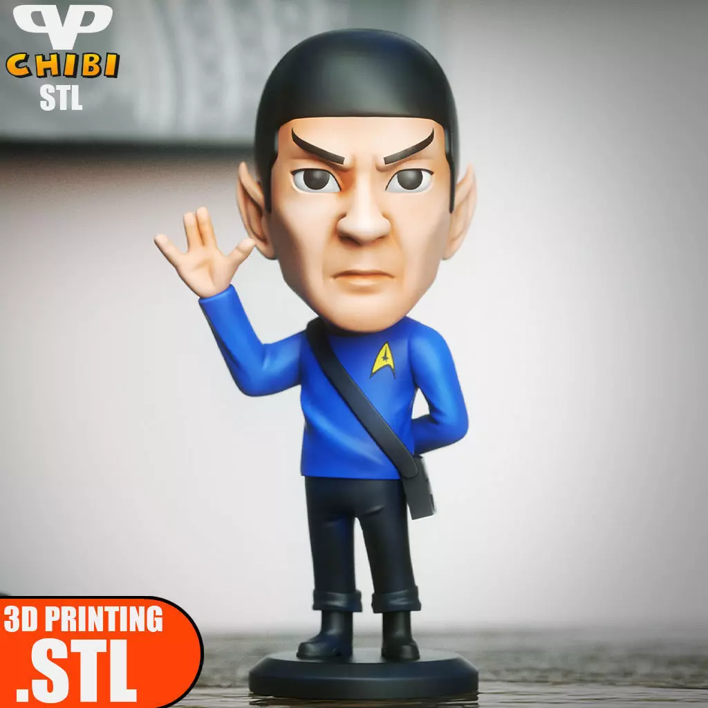 Star Trek Spock Chibi STL for 3D Printing ChibiSTL 3DXM 3D print model_0