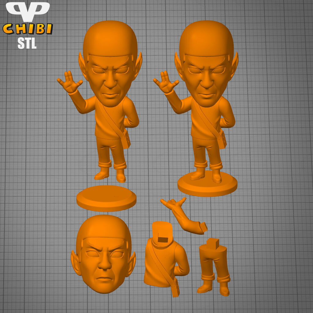 Star Trek Spock Chibi STL for 3D Printing ChibiSTL 3DXM 3D print model_2