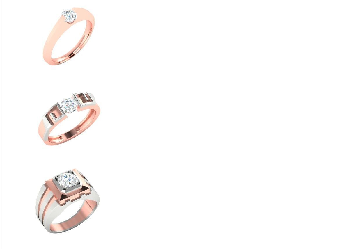 57 Gents Mens Diamond Band Ring 3dm render 3D print model_6