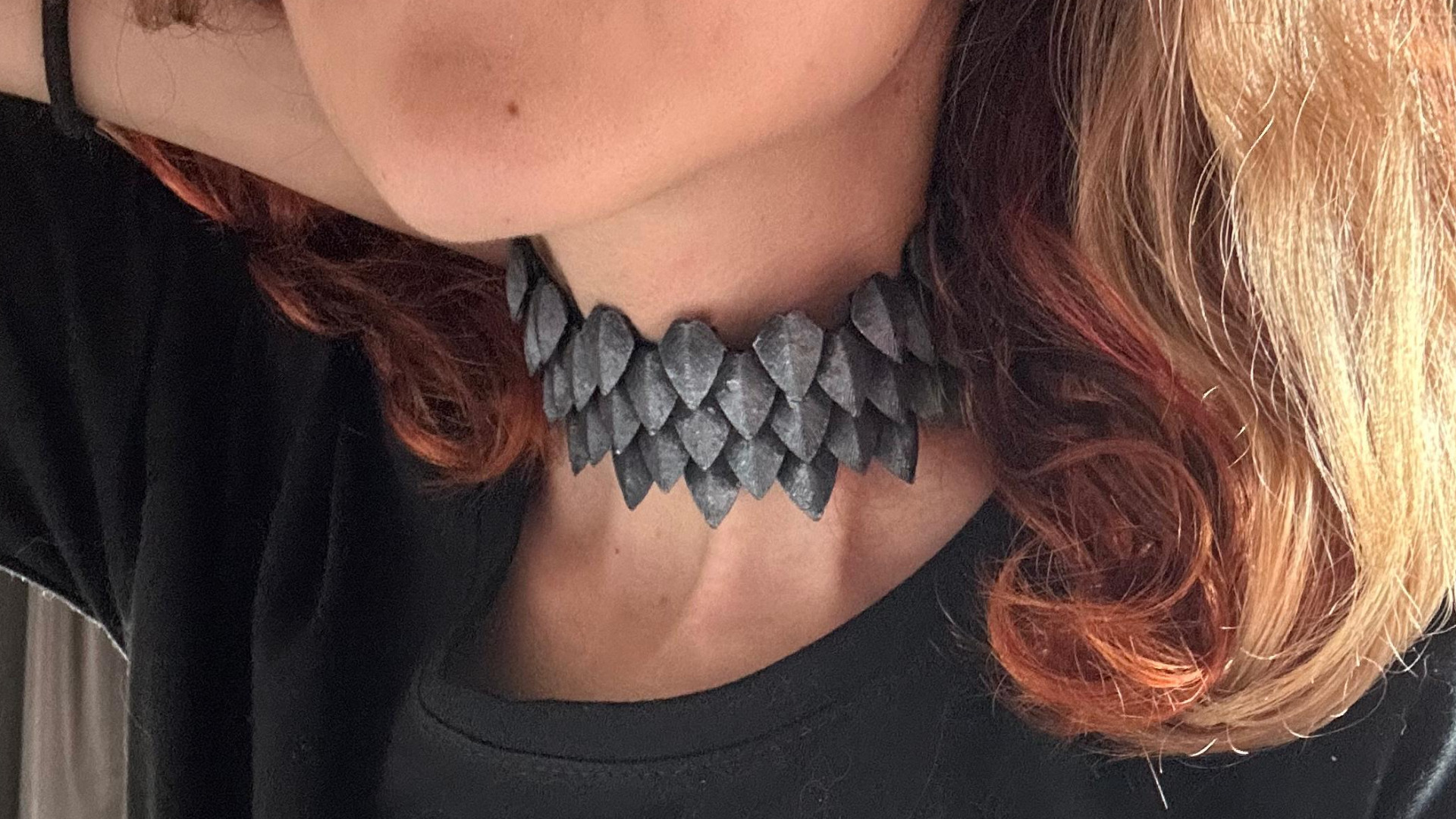 Flexible Scalemail Choker Necklace 3D print model_1