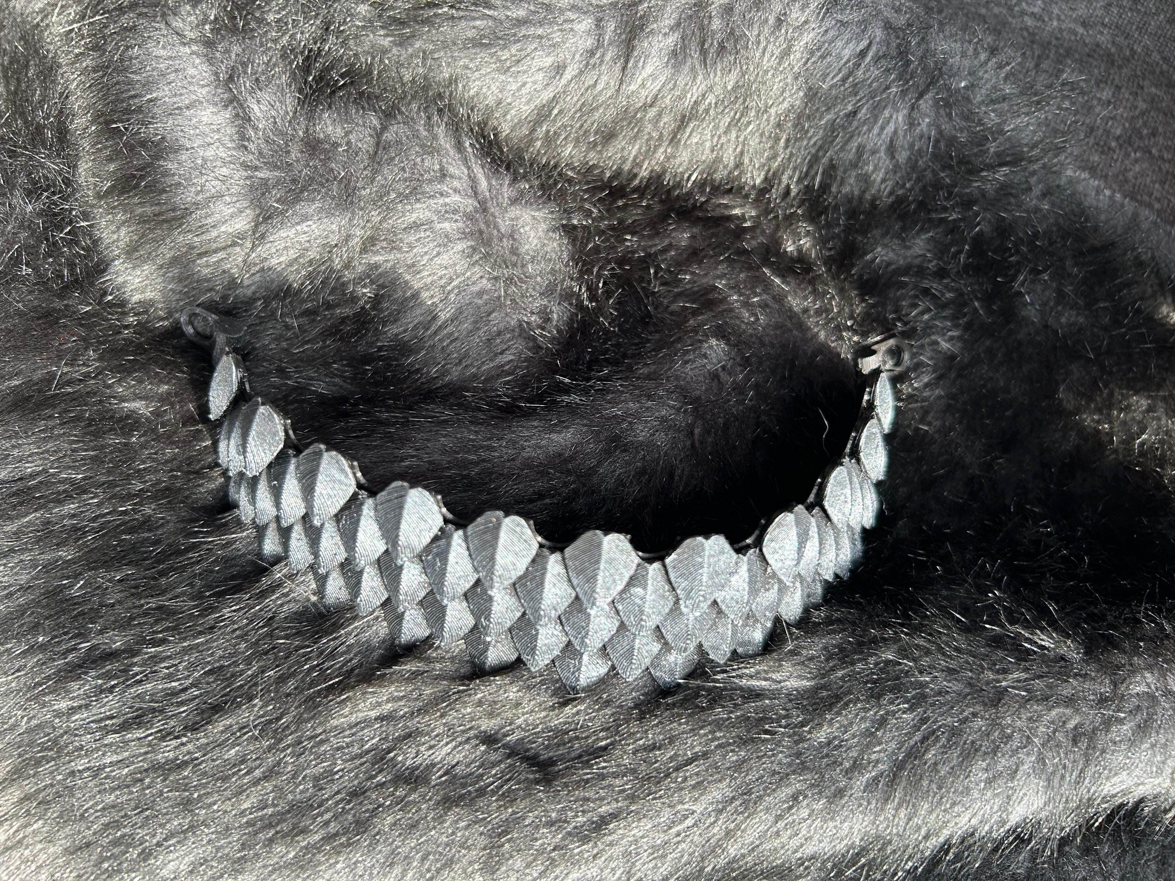 Flexible Scalemail Choker Necklace 3D print model_2