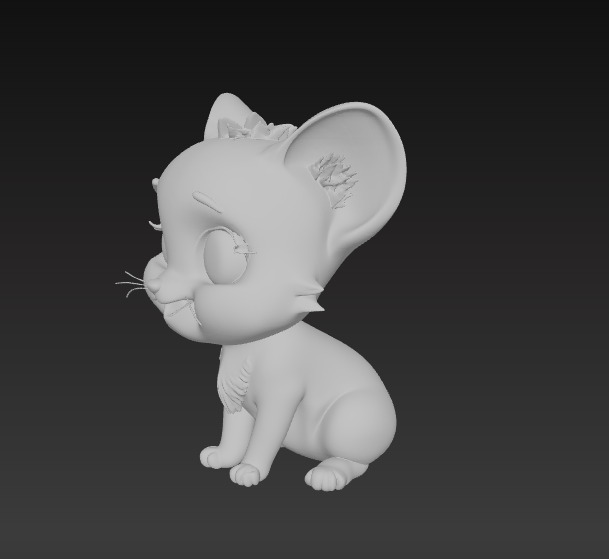 Floppy Mini Cats 3D Printable Cute Cat Figurines Set of 4 3D print model_3