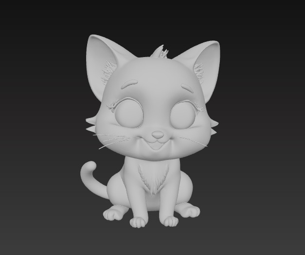 Floppy Mini Cats 3D Printable Cute Cat Figurines Set of 4 3D print model_2