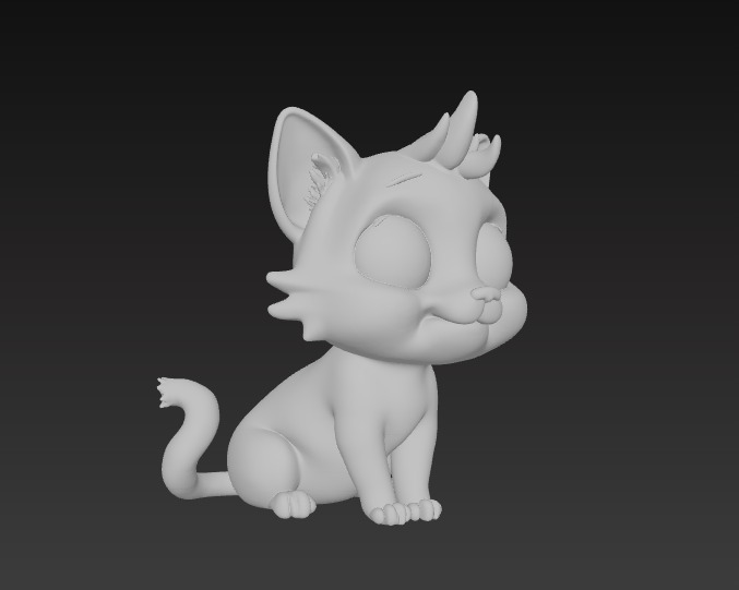 Floppy Mini Cats 3D Printable Cute Cat Figurines Set of 4 3D print model_7