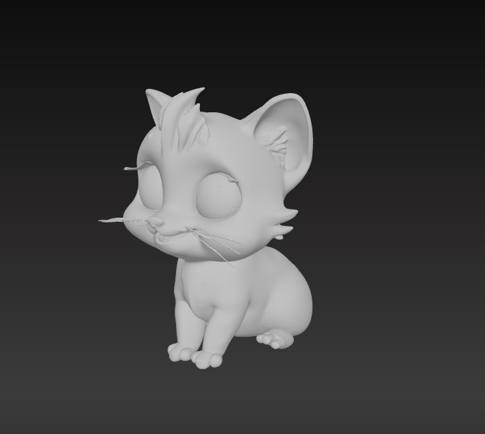Floppy Mini Cats 3D Printable Cute Cat Figurines Set of 4 3D print model_17