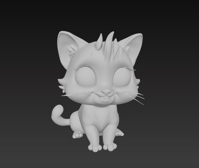 Floppy Mini Cats 3D Printable Cute Cat Figurines Set of 4 3D print model_18