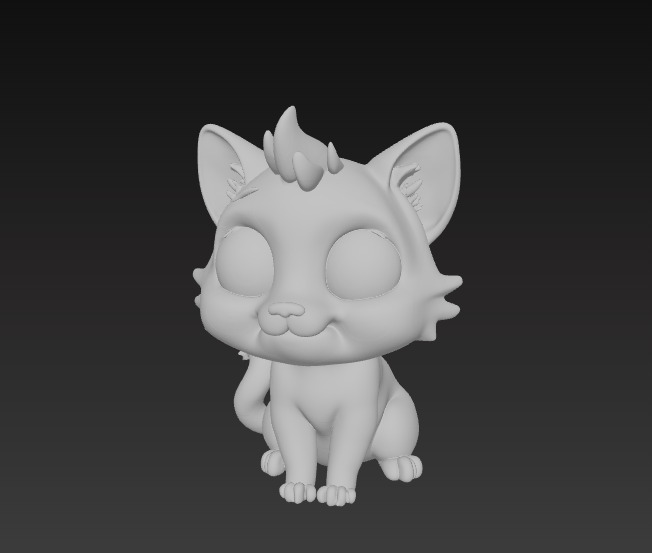 Floppy Mini Cats 3D Printable Cute Cat Figurines Set of 4 3D print model_8