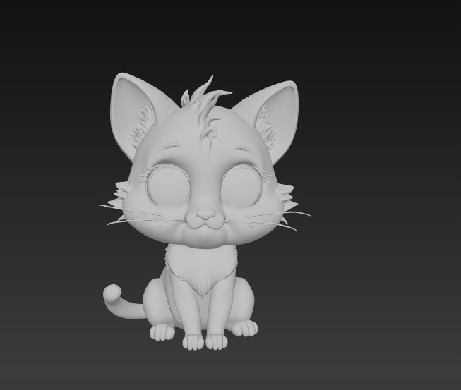 Floppy Mini Cats 3D Printable Cute Cat Figurines Set of 4 3D print model_13