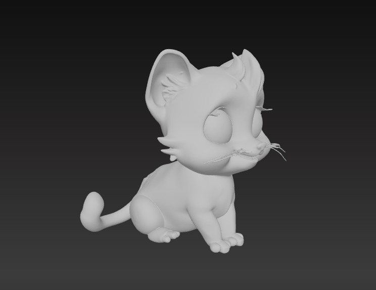 Floppy Mini Cats 3D Printable Cute Cat Figurines Set of 4 3D print model_19