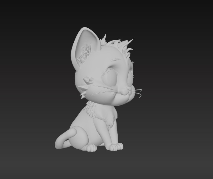 Floppy Mini Cats 3D Printable Cute Cat Figurines Set of 4 3D print model_12