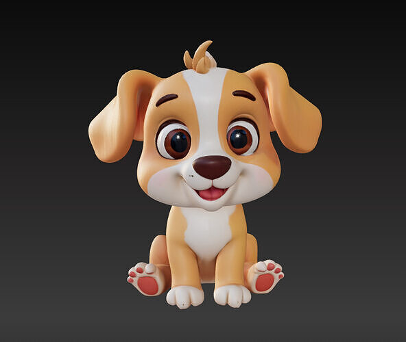 Floppy Dog 3D Printable Cute Puppy Figurine Lazy Pose Dog Model 3D print model